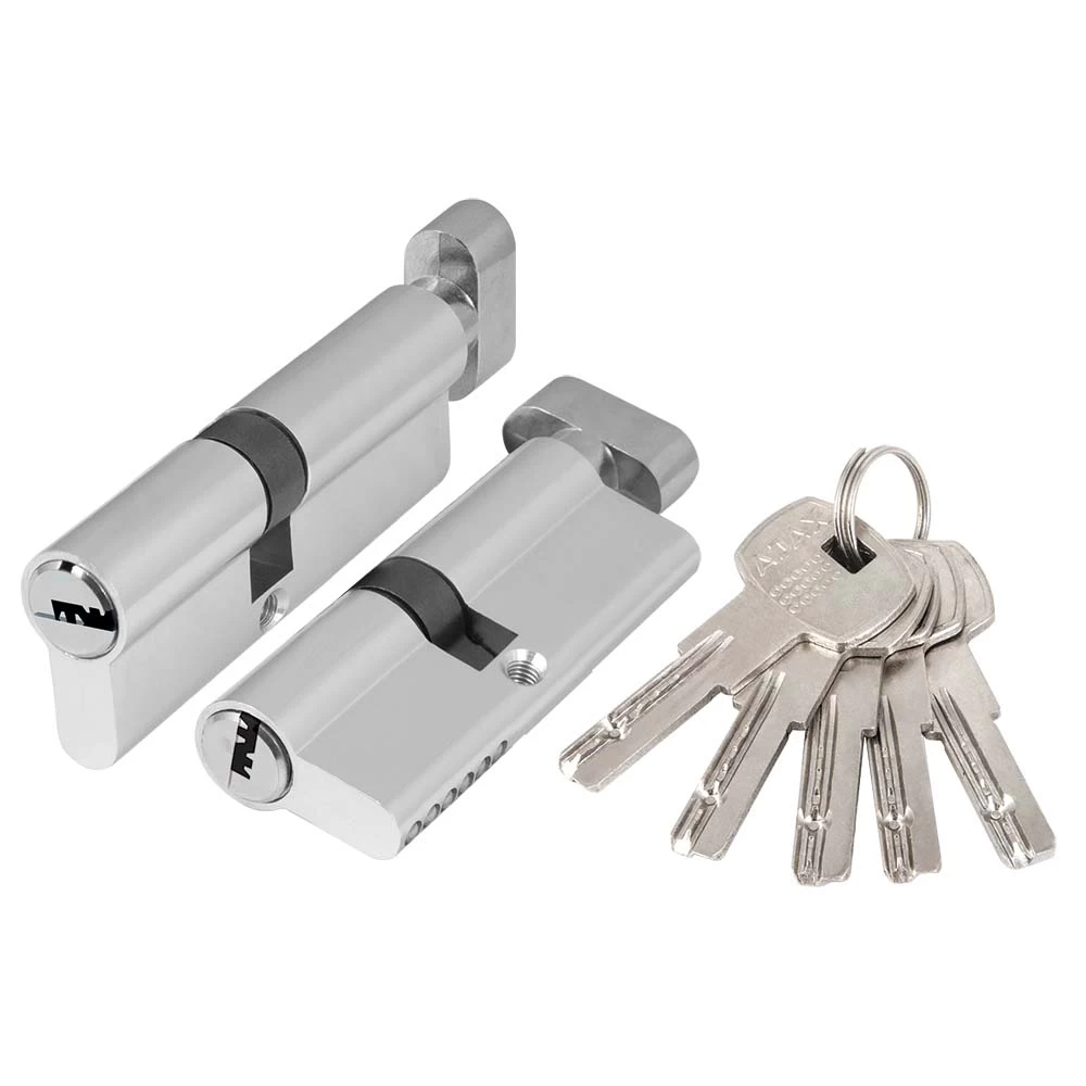 Фото Цилиндровый механизм (AZ202/80) AZ2002Knob80 (40+10+30) CP хром с вертушкой