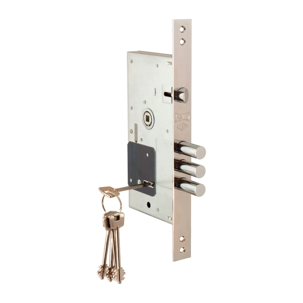 Фото Замок врезной сувальдный с защёлкой 252/RL, 5 кл. (кл. 60 мм)