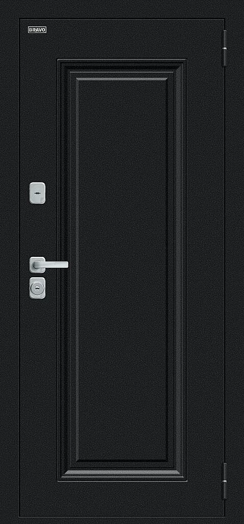 Фото Входная дверь Thermo Флэш МФ/BChrome Букле черное/Cappuccino Melinga BR6215 внешняя сторона