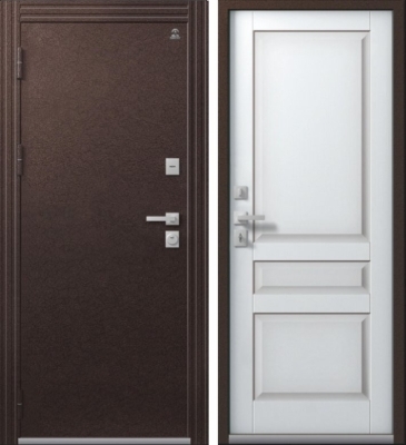 Дверь Термо-2 Шоколадный Муар -Кашемир Белый